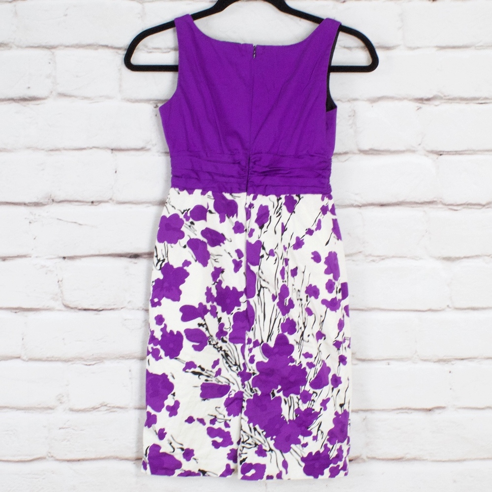 Jones New York Purple Floral Dress Size 8 - Picture 5 of 8